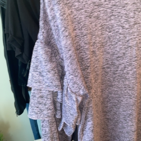 XS 🔖 Xhilaration Purple Ruffle Long Sleeve Shirt Sleepwear - Picture 3 of 6
